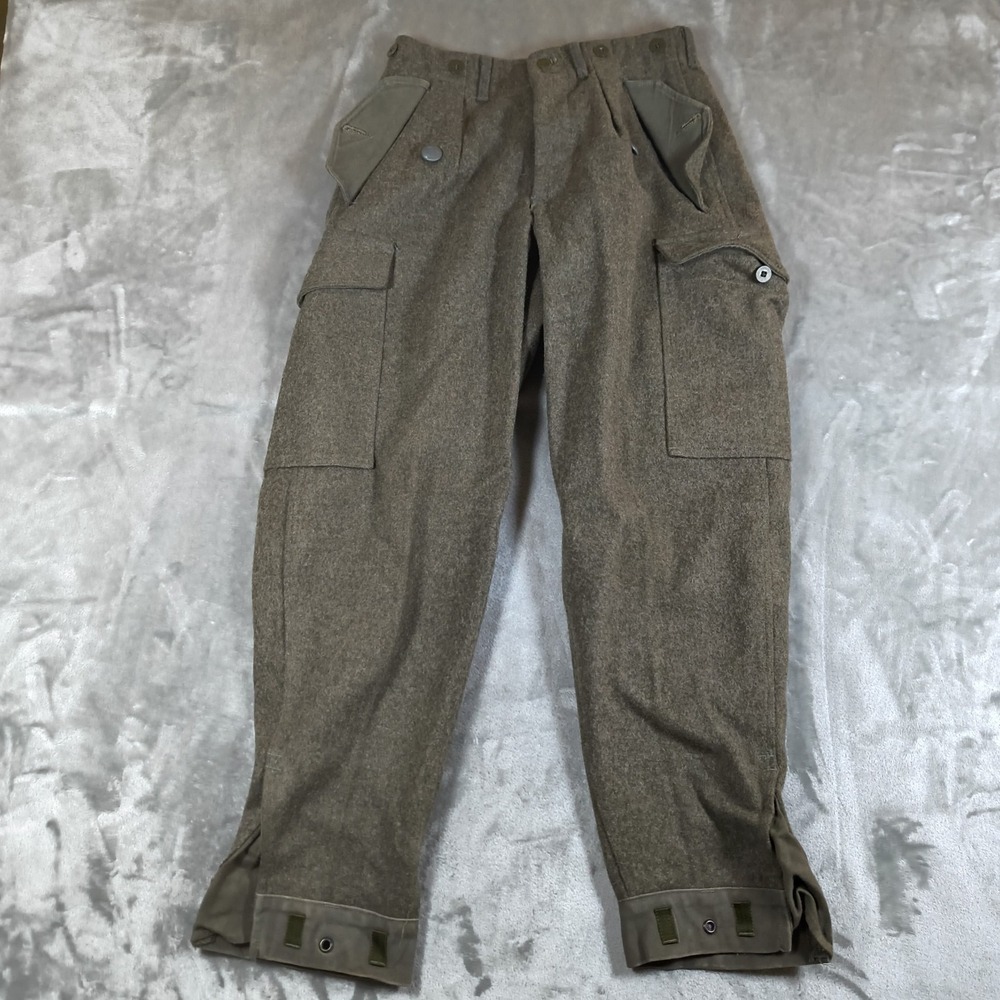 Vintage Swedish Military Wool Field Pants Mens 26x26 C42 Cargo Army M39